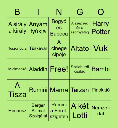 Az olvasás éjszakája Bingo Card