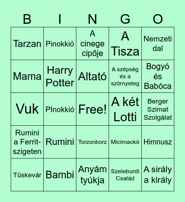 Az olvasás éjszakája Bingo Card