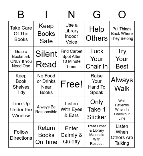 Library Bingo Card