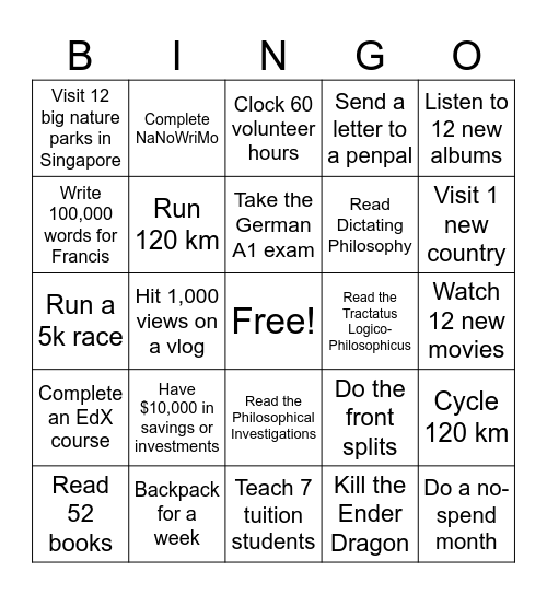 2025 BINGO! Bingo Card