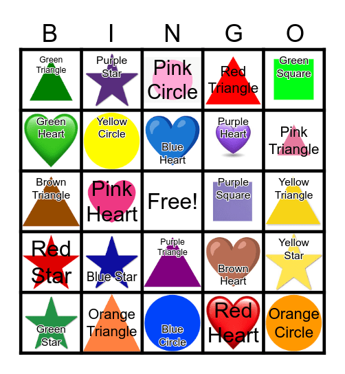 F9 Color & Shape Bingo Card