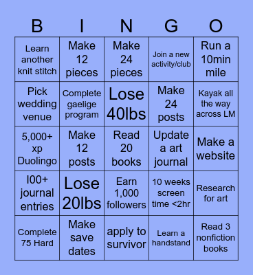 Keelin 2025 Bingo Card