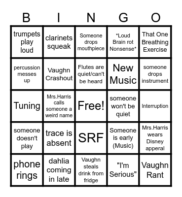 Band Bingo Card