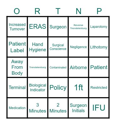 AORN Review- Week 1 Bingo Card