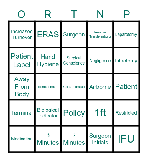 AORN Review- Week 1 Bingo Card