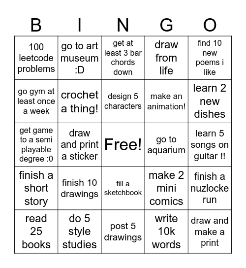 2025 Bingo Board Bingo Card