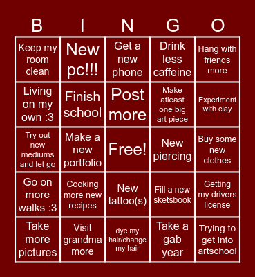Bingo card 2025 Bingo Card