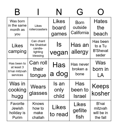 Find someone who... Bingo Card