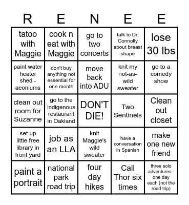 2025 Bingo Card