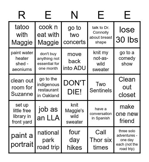 2025 Bingo Card