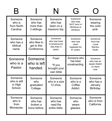 I Believe 2025 BINGO Card