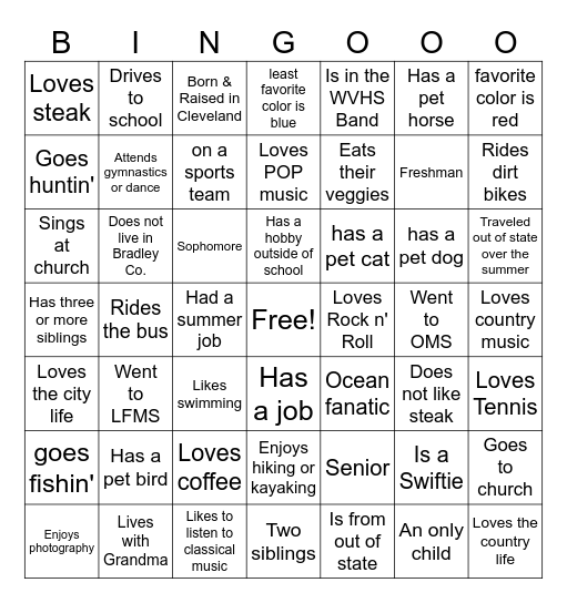 Introduction BINGO (Silent Edition) Bingo Card