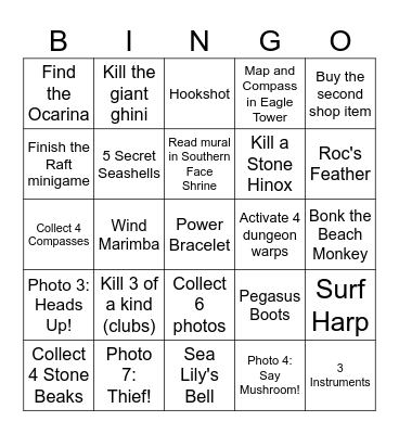 LADX Rando Bingo Card
