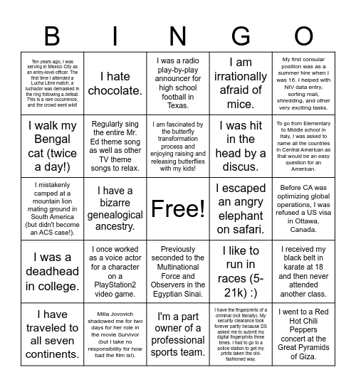 Mexico City CLDC Bingo Card