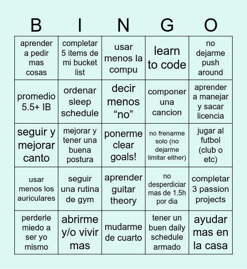 2025! Bingo Card