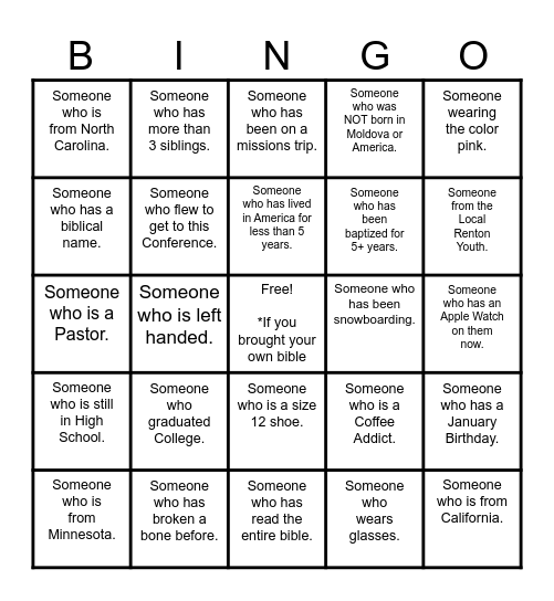 I Believe 2025 BINGO Card