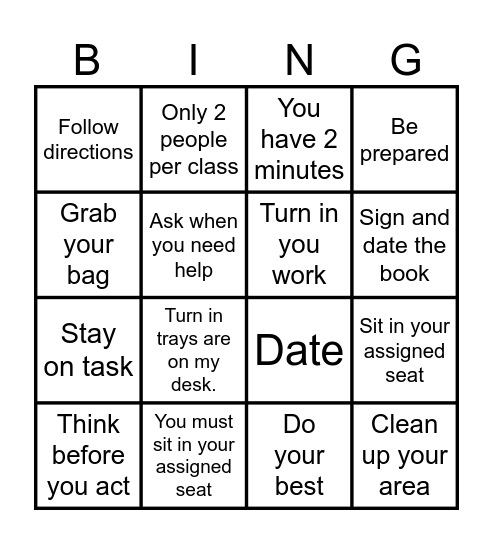 WE BACK!!! Bingo Card
