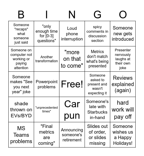 All-Hands Bingo! Bingo Card