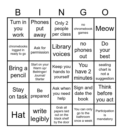 WE BACK!!! Bingo Card