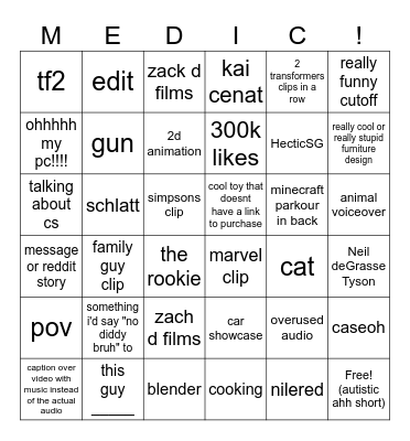 fyp bingo v2 Bingo Card