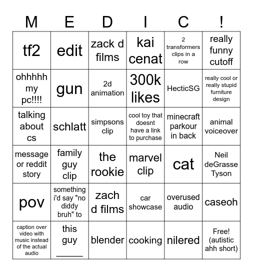 fyp bingo v2 Bingo Card