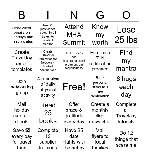 2025 Bingo Card