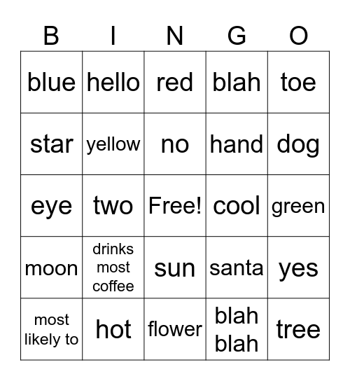 Team Hippogriff Bingo Card