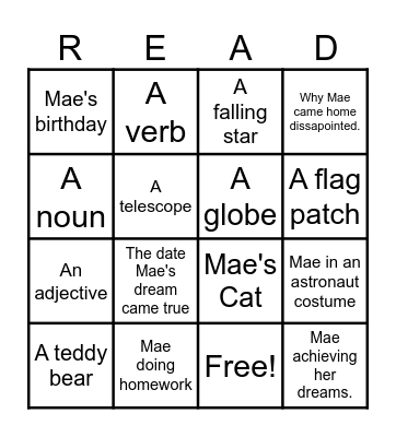 Mae Among the Stars Bingo Card