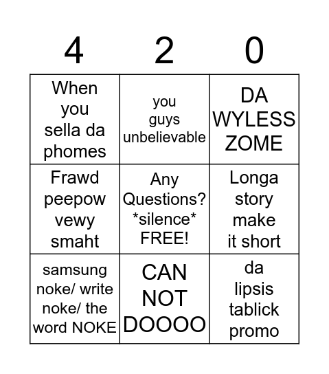 CHI LY CONFERENCE CALL BINGO Card