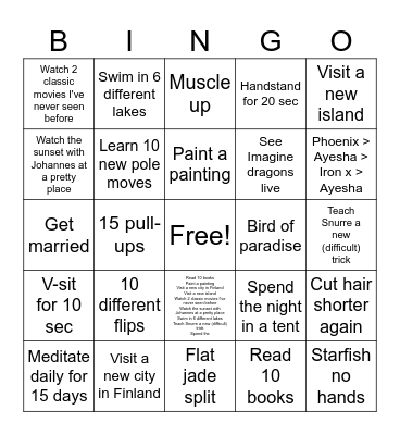 2025 Bingo Card