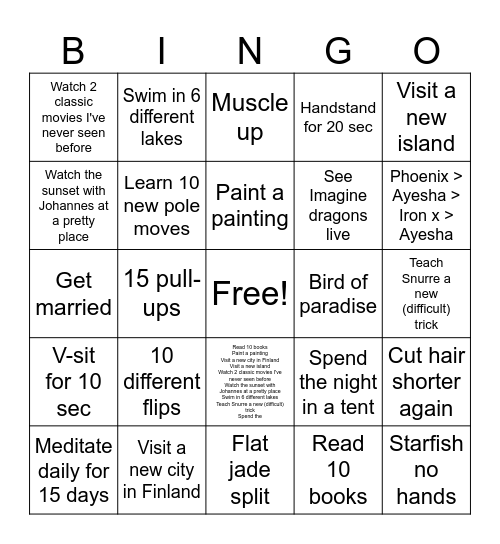 2025 Bingo Card