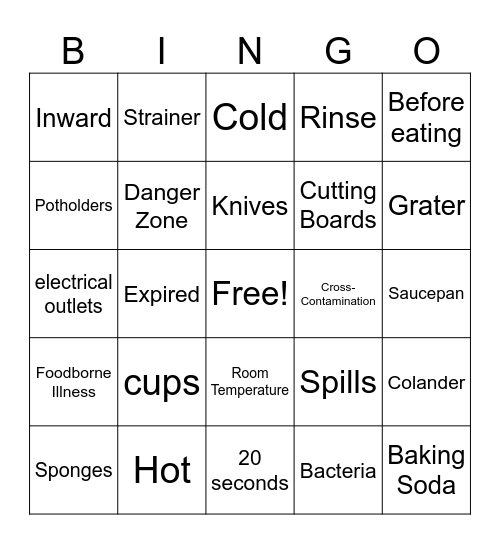 SAFETY & SANITATION Bingo Card