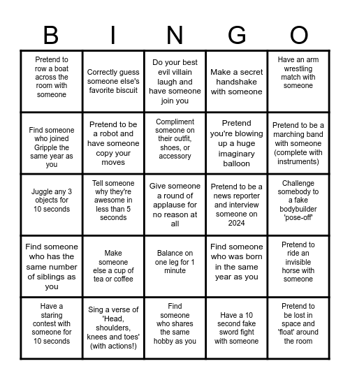 Human Bingo Card