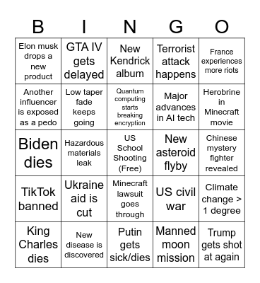 2025 bingo Card