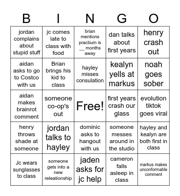 Radio Arts Bingo Card