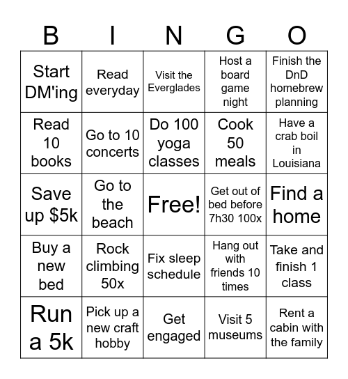 2025 Bingo Card