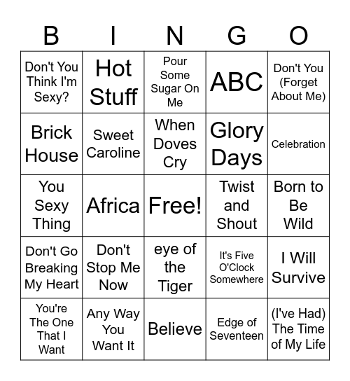 Singo #4 Bingo Card