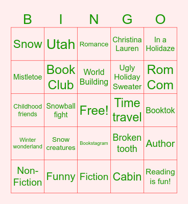 January Book Club Bingo Card