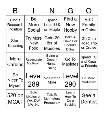 2025 GOALS Bingo Card