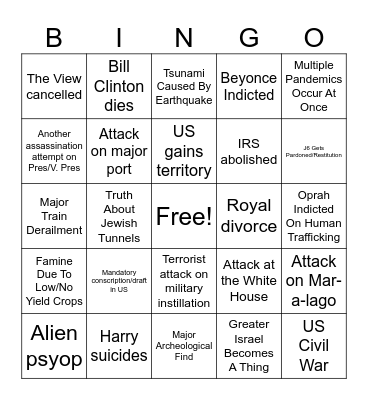2025 Bingo Card