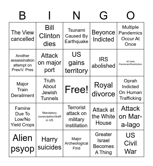 2025 Bingo Card