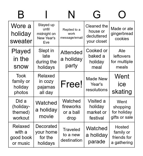 Belo Break Bingo Card