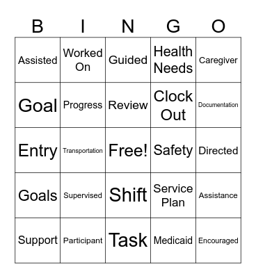 ISP Note Bingo Card