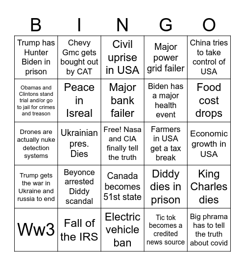 2025 Bingo Card