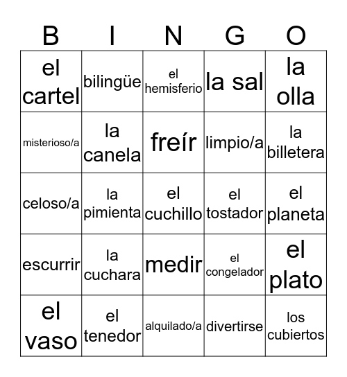 Capítulo 2 Bingo Card