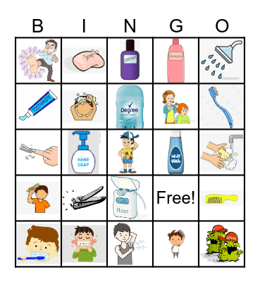 Personal Hygiene Bingo Card