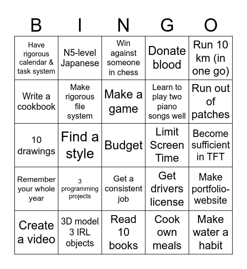2025 BINGO Card