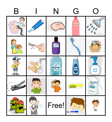 Personal Hygiene Bingo Card