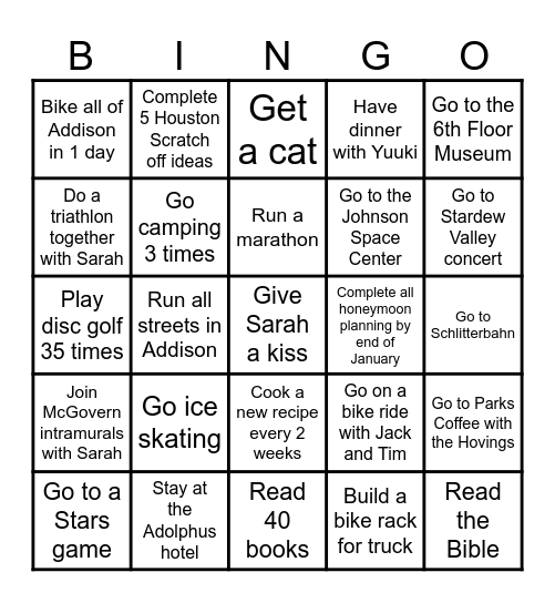Andy's 2025 Bingo Card Bingo Card