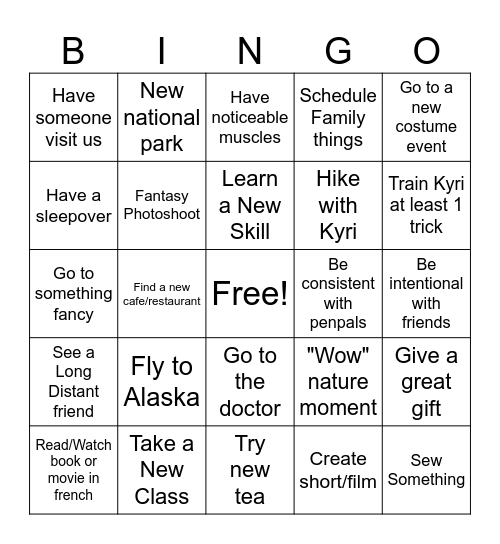 2025 Jennica's Bingo Card